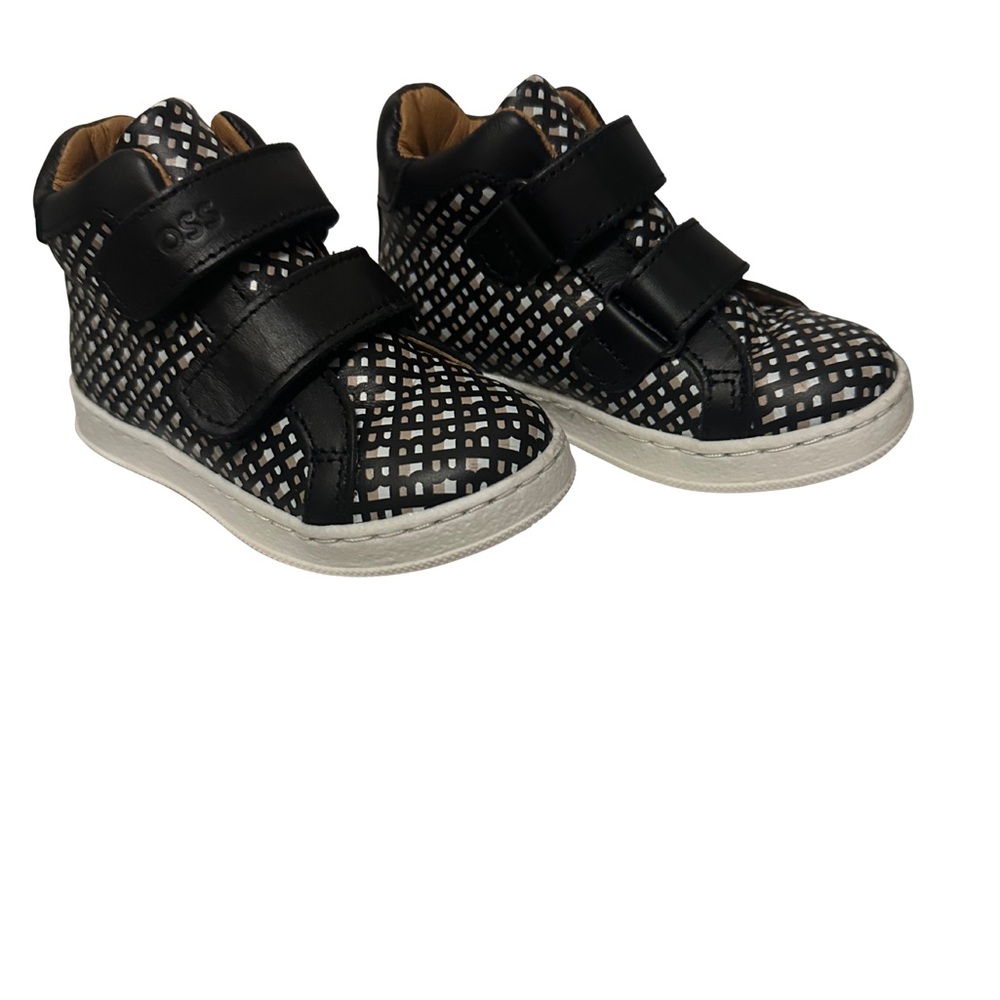 Boss Kids Black and White Patterned Sneakers